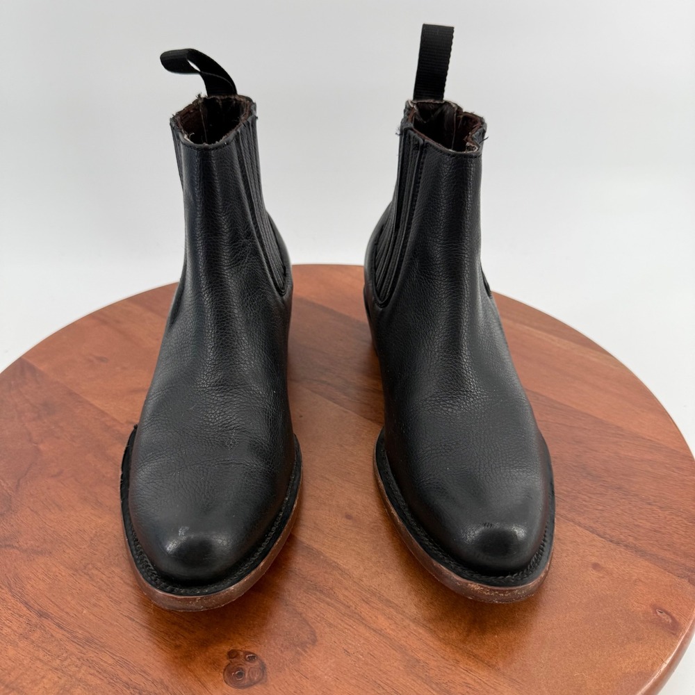 JB Dillon Womens Black Leather Chelsea Western Ankle Boots Pointed Toe‎ Size 9 - Picture 6 of 13